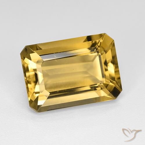 7.46ct 자연스러운 골든 황수정, 에메랄드 컷, VVS
