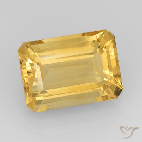 7.67ct 자연스러운 금 황수정, 에메랄드 컷, VVS