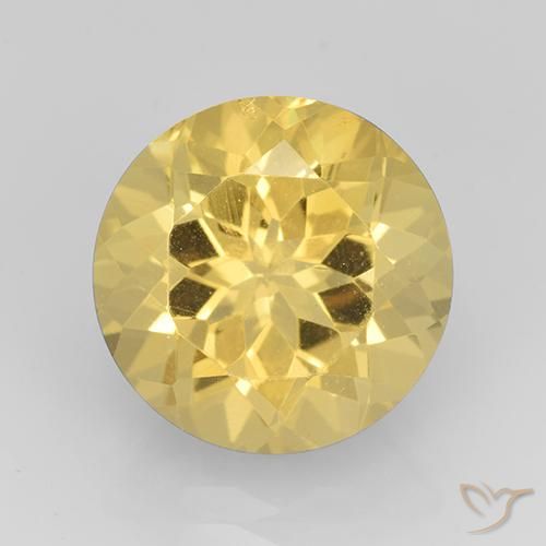 7.66ct 자연스러운 미디엄 옐로우 황수정, 둥근, VVS-VS
