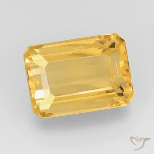 8.25ct 자연스러운 브라이트 골드 황수정, 에메랄드 컷, VVS