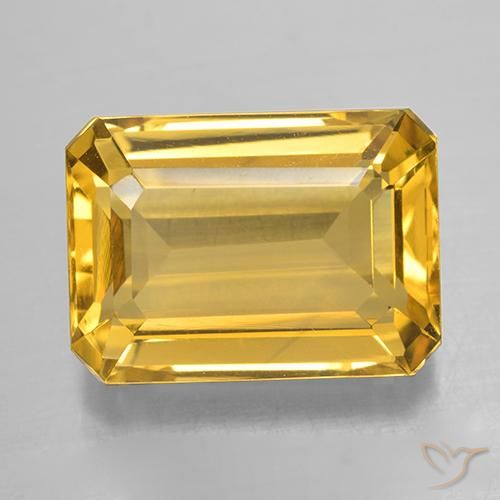 7.25ct 자연스러운 브라이트 골드 황수정, 에메랄드 컷, VVS-VS