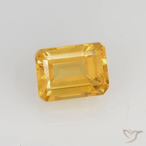 1.66ct 자연스러운 다크 골든 황수정, 에메랄드 컷, VS