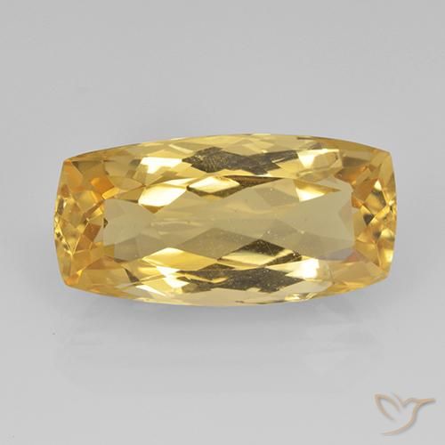 7.07ct 자연스러운 미디엄 골드 황수정, 방석, VVS-VS