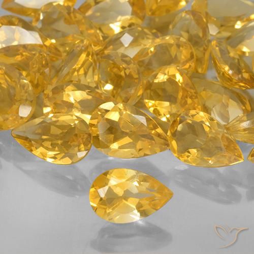 0.73ct 자연스러운 골든 오렌지 황수정, 배 모양, VVS-VS
