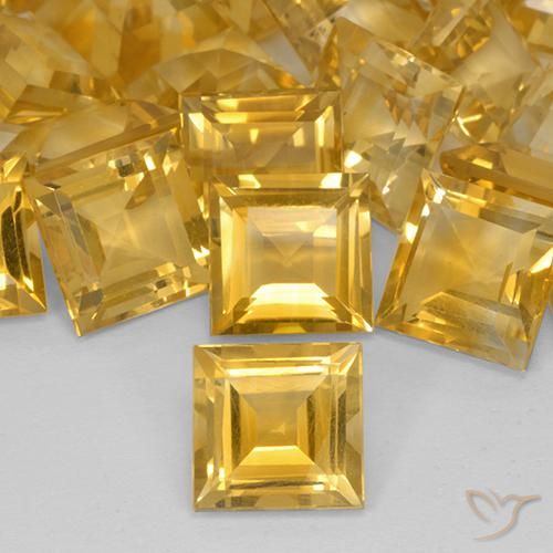 3.33ct 자연스러운 미디엄 골든 황수정, 정사각형, VVS-VS