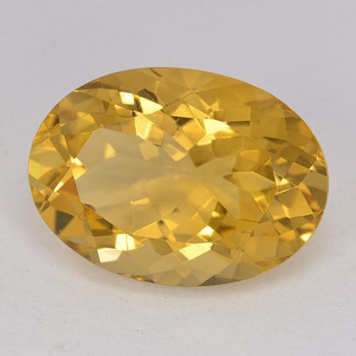 12.00캐럿 천연 골든 시트린, 타원형 컷, 18.2×13.1 mm, VVS