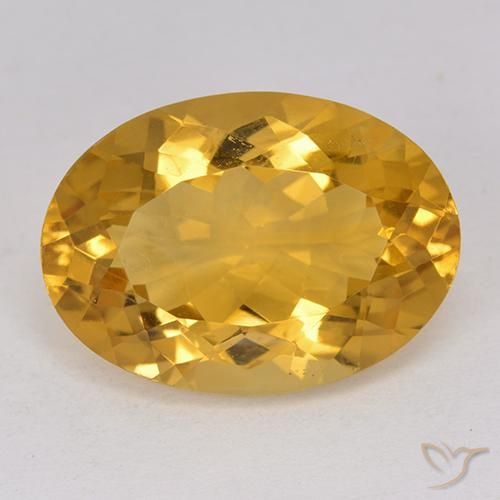 11.63캐럿 천연 딥 골든 오렌지 시트린, 타원형 컷, 18×13 mm, VVS