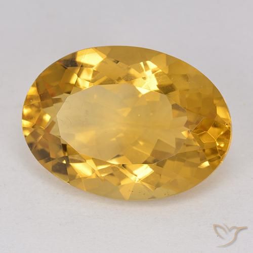 11.63캐럿 천연 딥 골든 오렌지 시트린, 타원형 컷, 18×13 mm, VVS