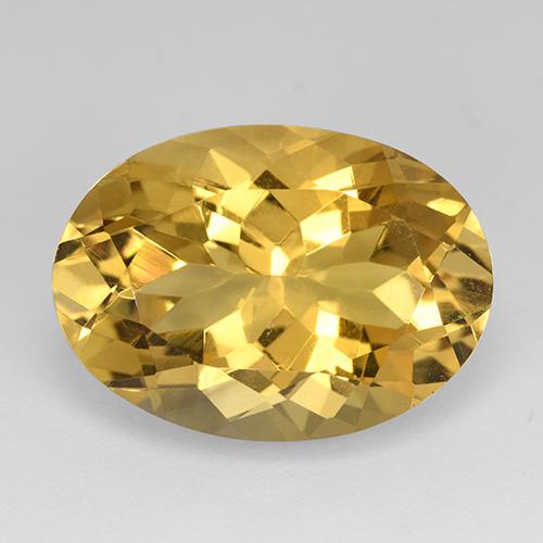 11.48캐럿 천연 미디엄 골든 시트린, 타원형 컷, 18.1×13.1 mm, VVS