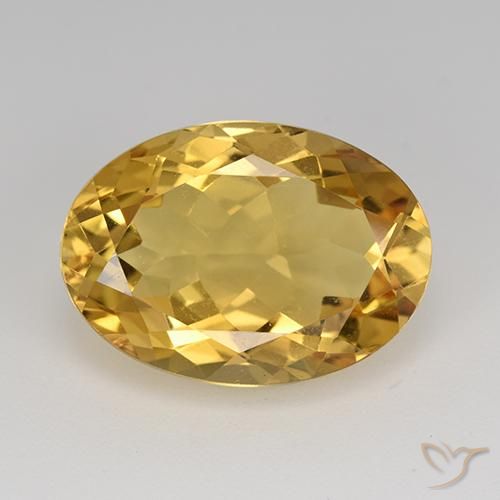 11.54ct 자연스러운 미디엄 골든 황수정, 타원형, VVS