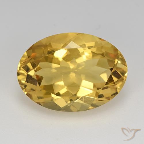 11.80ct 자연스러운 미디엄 골든 황수정, 타원형, VVS