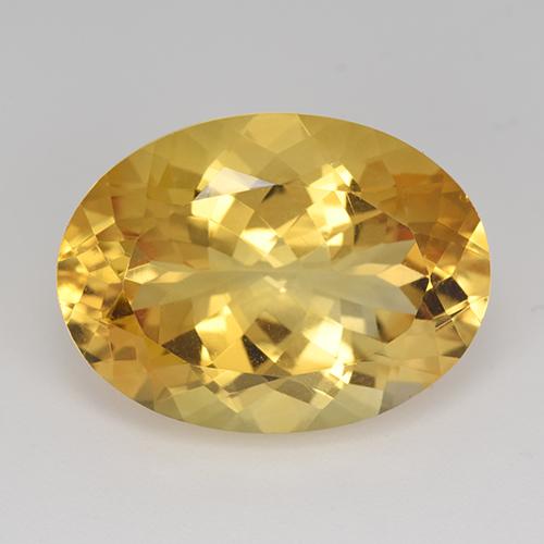 16.45캐럿 천연 골든 오렌지 시트린, 타원형 컷, 20.2×15 mm, VVS