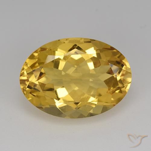12.34ct 자연스러운 미디엄 골든 황수정, 타원형, VVS