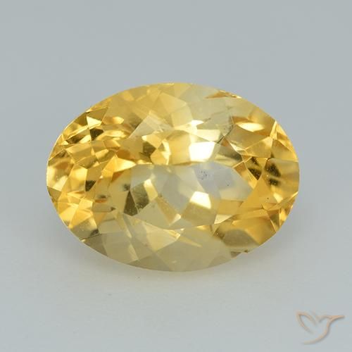 3.40ct 자연스러운 금 황수정, 타원형, VS