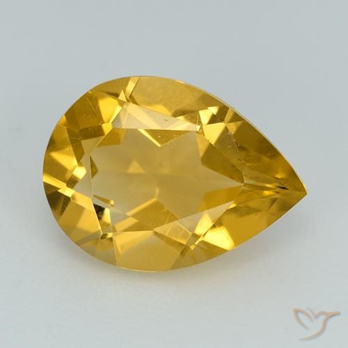 2.23ct 자연스러운 골든 황수정, 배 모양, VVS-VS