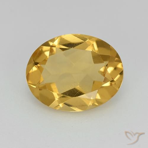 2.19ct 자연스러운 골든 오렌지 황수정, 타원형, VVS