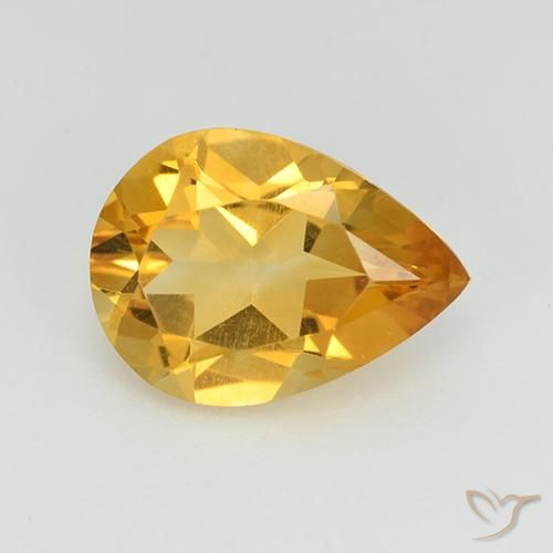 2.18ct 자연스러운 미디엄 골든 황수정, 배 모양, VVS-VS