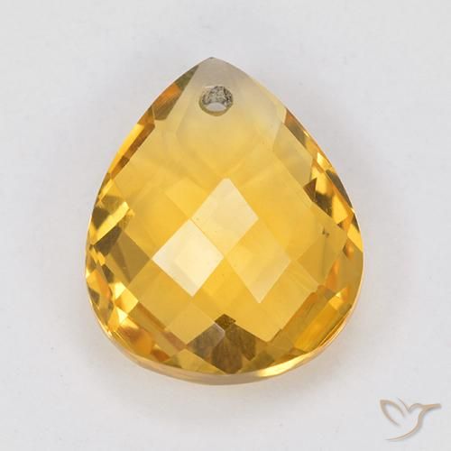 3.83ct 자연스러운 골든 오렌지 황수정, 배 모양, VVS-VS