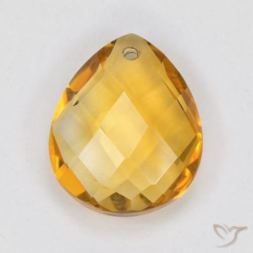 3.79ct 자연스러운 딥 오렌지-골드 황수정, 배 모양, VVS-VS