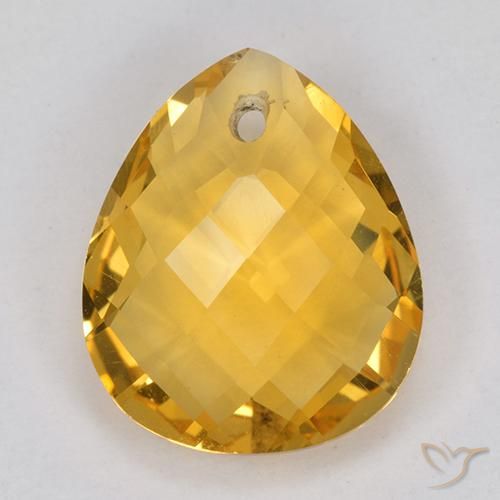 3.66ct 자연스러운 딥 오렌지-골드 황수정, 배 모양, VVS-VS