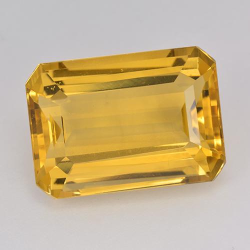 15.40캐럿 천연 딥 골든 오렌지 시트린, 에메랄드 컷, 18×12.9 mm, VVS-VS