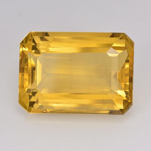 15.40캐럿 천연 딥 골든 오렌지 시트린, 에메랄드 컷, 18×12.9 mm, VVS-VS