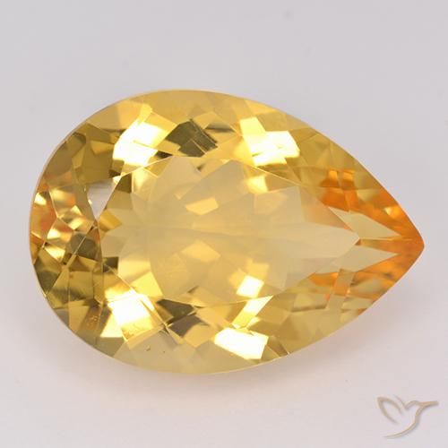 10.43ct 자연스러운 골든 황수정, 배 모양, VVS-VS