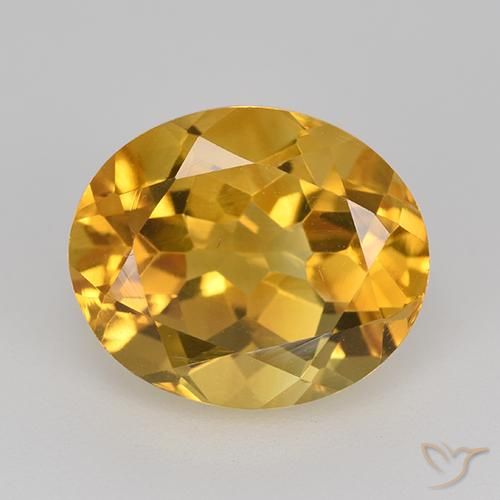 5.08ct 자연스러운 미디엄 다크 골든 황수정, 타원형, VVS-VS
