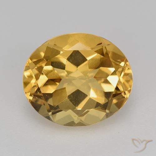 4.33ct 자연스러운 미디엄 다크 골든 황수정, 타원형, VVS-VS