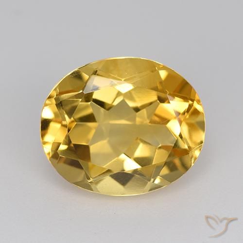 4.14ct 자연스러운 미디엄 라이트 골든 황수정, 타원형, VVS-VS