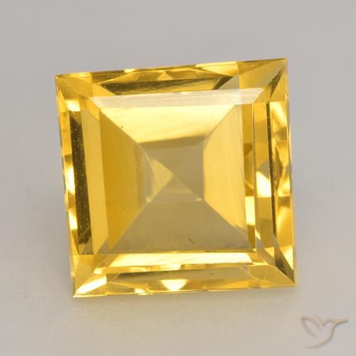 3.44ct 자연스러운 골든 황수정, 정사각형, VVS-VS