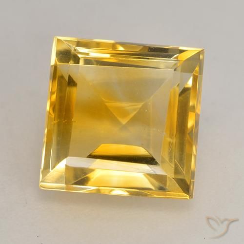 3.43ct 자연스러운 골든 황수정, 정사각형, VS