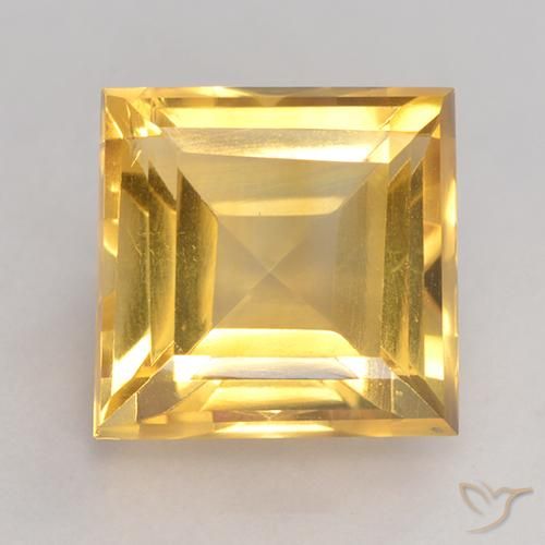 3.59ct 자연스러운 미디엄 골드 황수정, 정사각형, VS