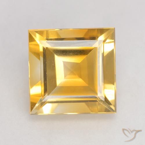 3.31ct 자연스러운 미디엄 골드 황수정, 정사각형, VS