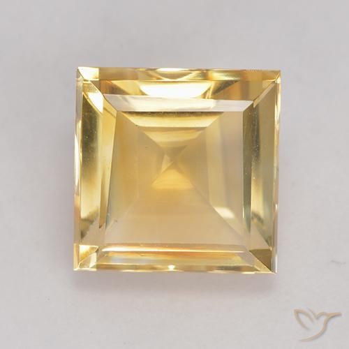 3.43ct 자연스러운 금 황수정, 정사각형, VVS-VS