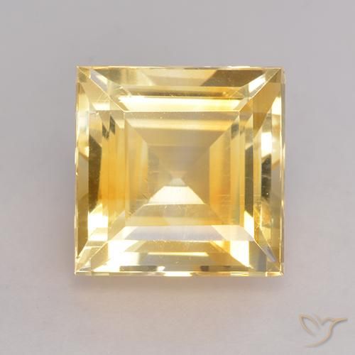 4.13ct 자연스러운 골든 오렌지 황수정, 정사각형, VS
