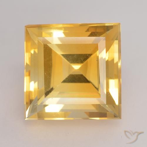 3.45ct 자연스러운 미디엄 골드 황수정, 정사각형, VVS-VS