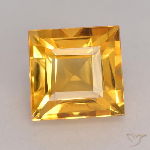2.91ct 자연스러운 미디엄 골든 황수정, 정사각형, VVS-VS