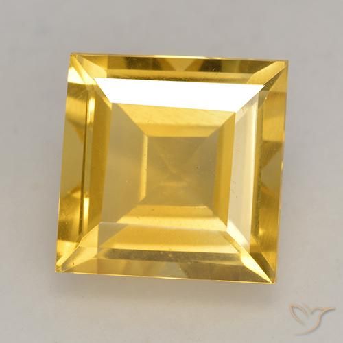 3.39ct 자연스러운 브라이트 골드 황수정, 정사각형, VS