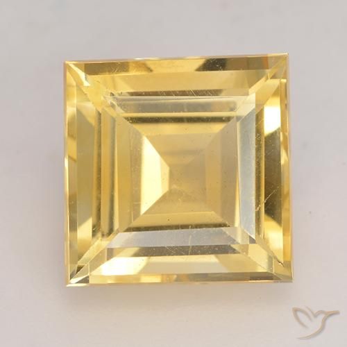3.14ct 자연스러운 금 황수정, 정사각형, VS