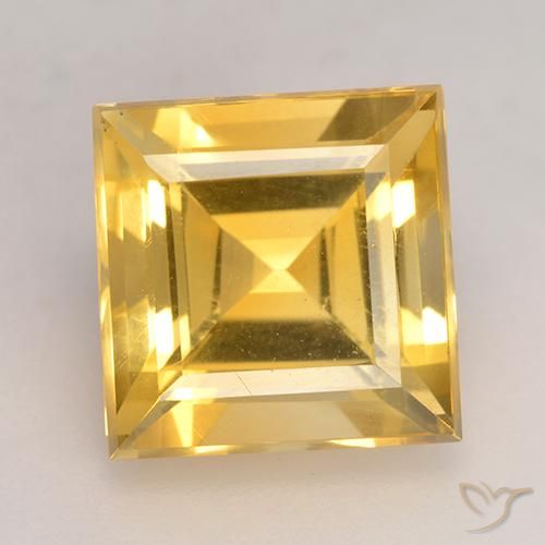 3.71ct 자연스러운 브라이트 골드 황수정, 정사각형, VS