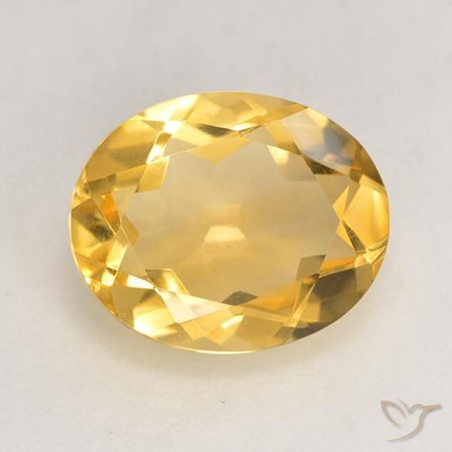 3.06ct 자연스러운 미디엄 골드 황수정, 타원형, VVS-VS