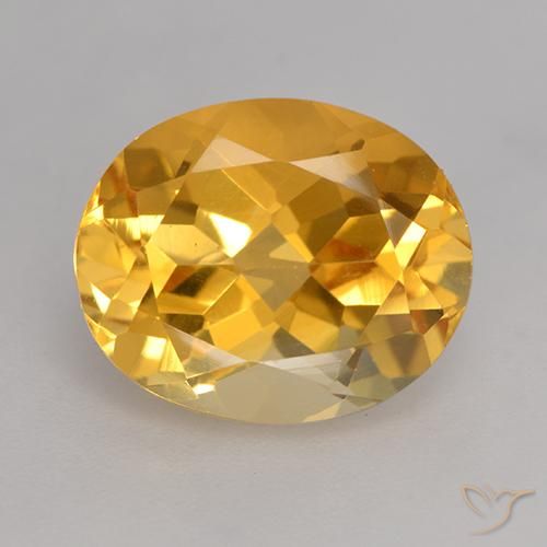 3.81ct 자연스러운 미디엄 라이트 오렌지 골드 황수정, 타원형, VVS-VS