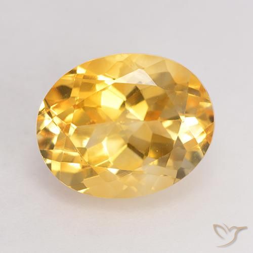 4.00ct 자연스러운 미디엄 골드 황수정, 타원형, VVS-VS