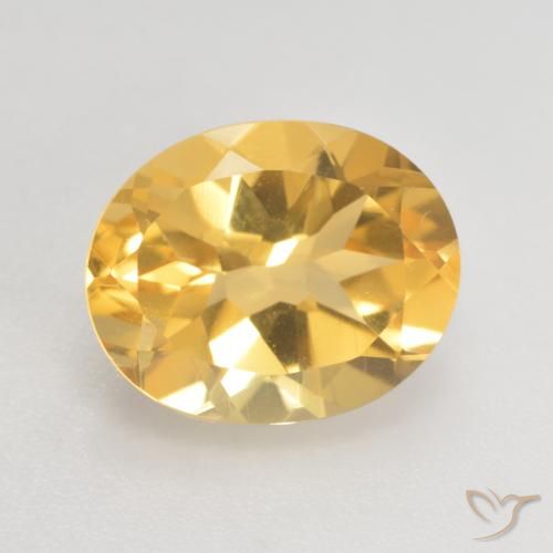 3.59ct 자연스러운 미디엄 골드 황수정, 타원형, VVS-VS