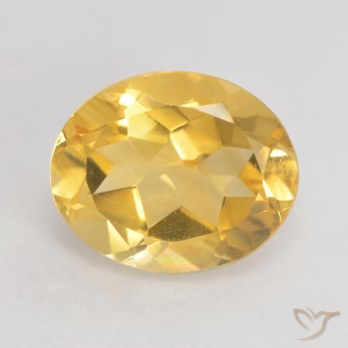 3.04ct 자연스러운 미디엄 골드 황수정, 타원형, VVS-VS
