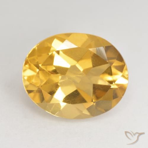 3.17ct 자연스러운 미디엄 골드 황수정, 타원형, VVS-VS