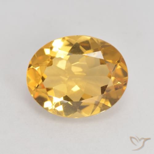 2.96ct 자연스러운 미디엄 골드 황수정, 타원형, VVS-VS