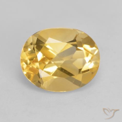 3.21ct 자연스러운 미디엄 골드 황수정, 타원형, VVS-VS