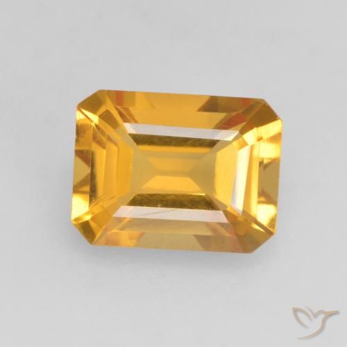 1.38ct 자연스러운 다크 골든 황수정, 에메랄드 컷, VVS-VS